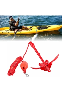 Marin Bot , Kano ve Jetski Çıpası Çantalı Set 1.5 KG Şemsiye Çapalı 10mt ipli (Kırmızı Çapalı)